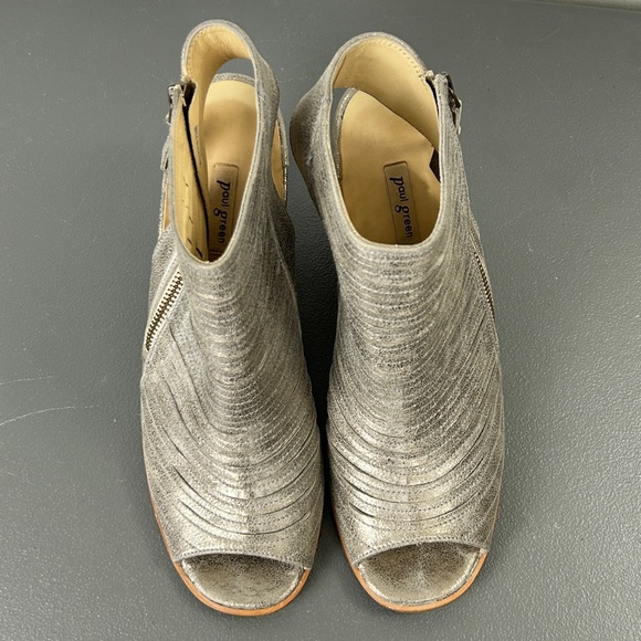 Paul Green Leather Metallic Heels - Picture 2 of 10